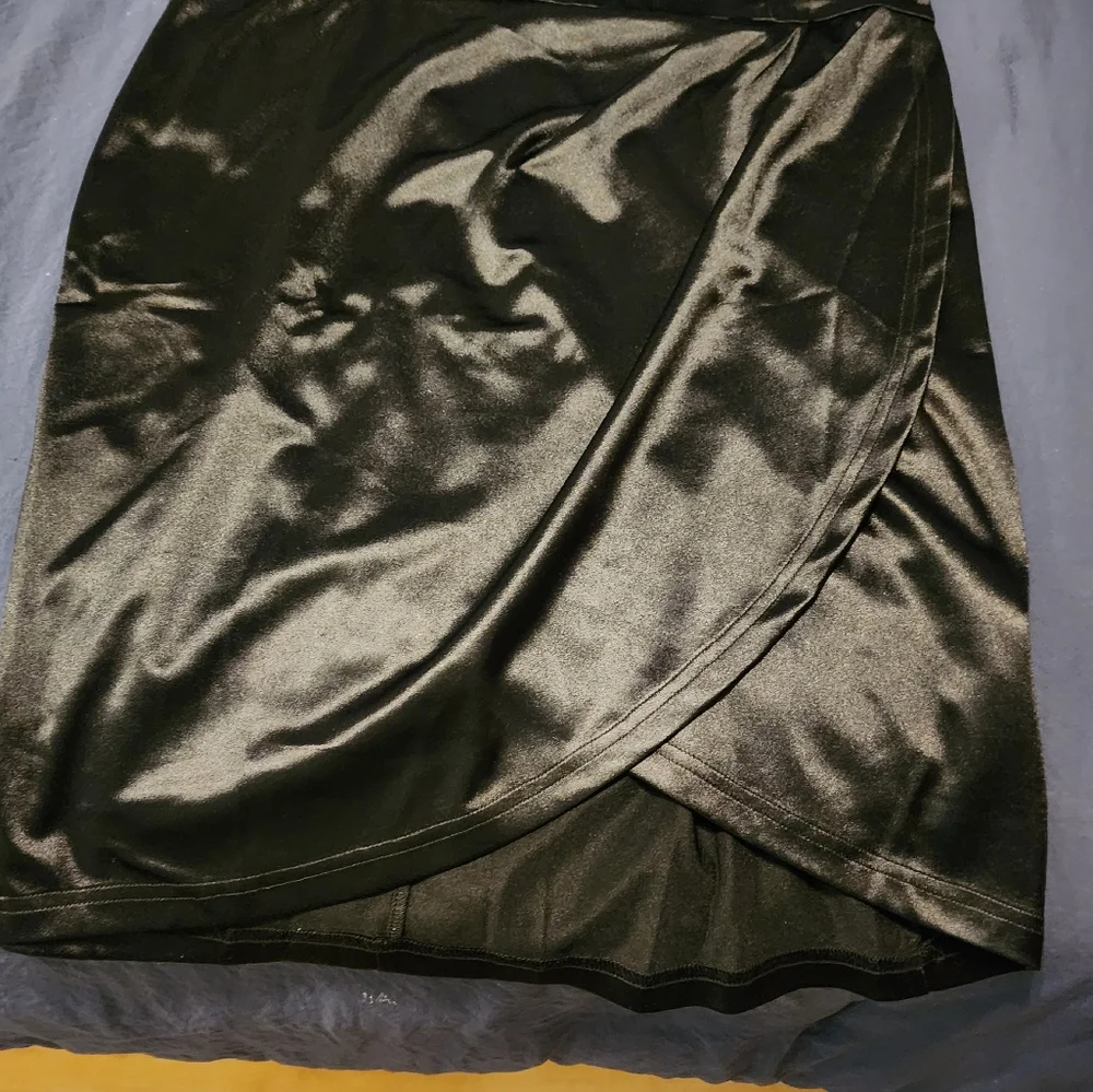 SHEIN Women's Fashion Leather Wrap Hem Cami Dress NWOT - Picture 6 of 15